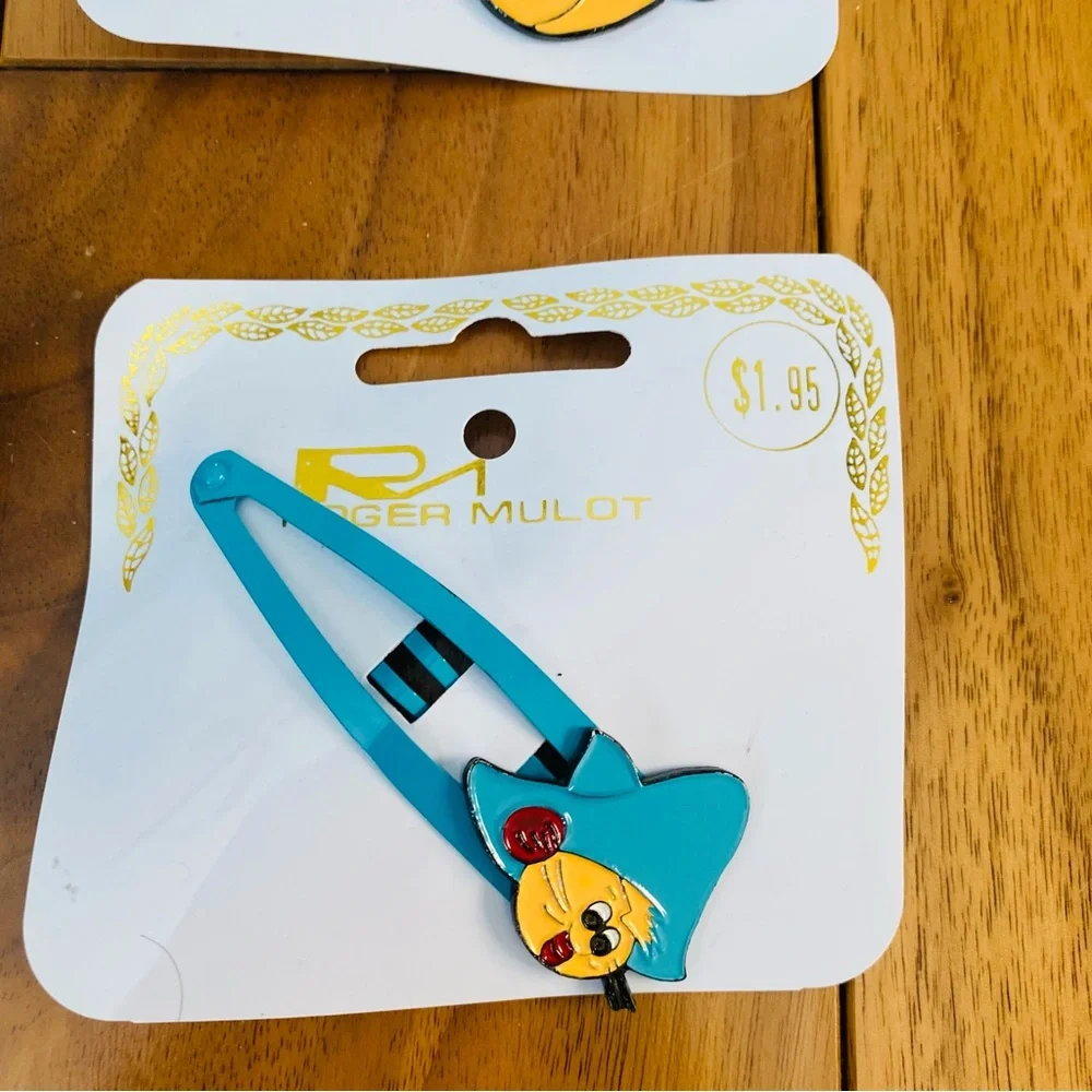 Vintage Cartoon Characters 6 Hair Barrettes New Old Stock